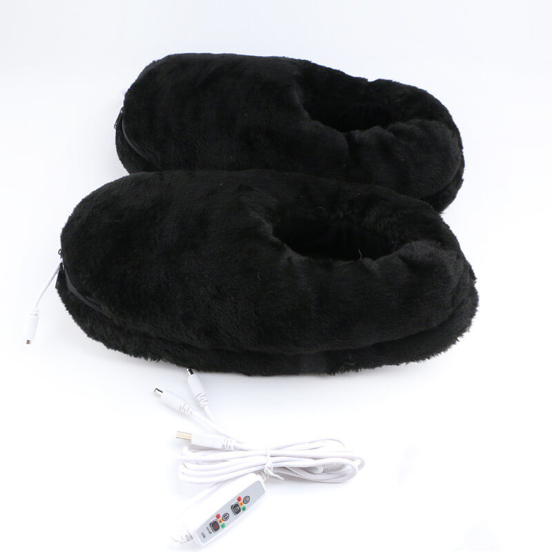 Black USB electric heating slippers 31CM