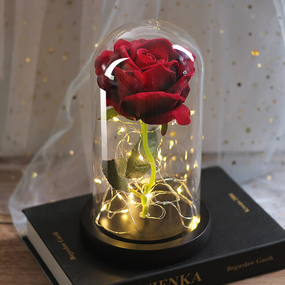Wedding favor rose glass cover