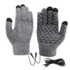 Gray thermal USB heating gloves