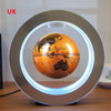 UK orange levitating desk globe with LED illumination