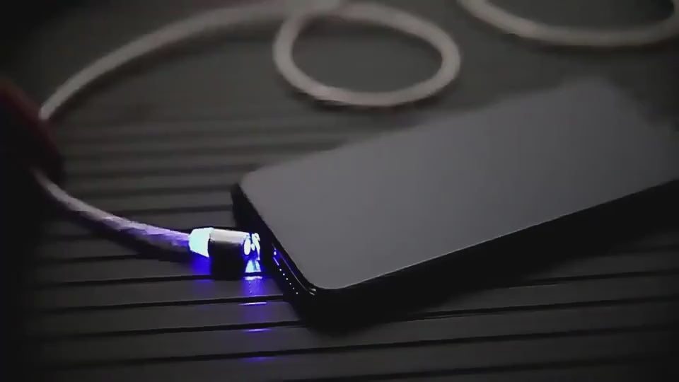 video-Universal magnetic charging cable with LED light