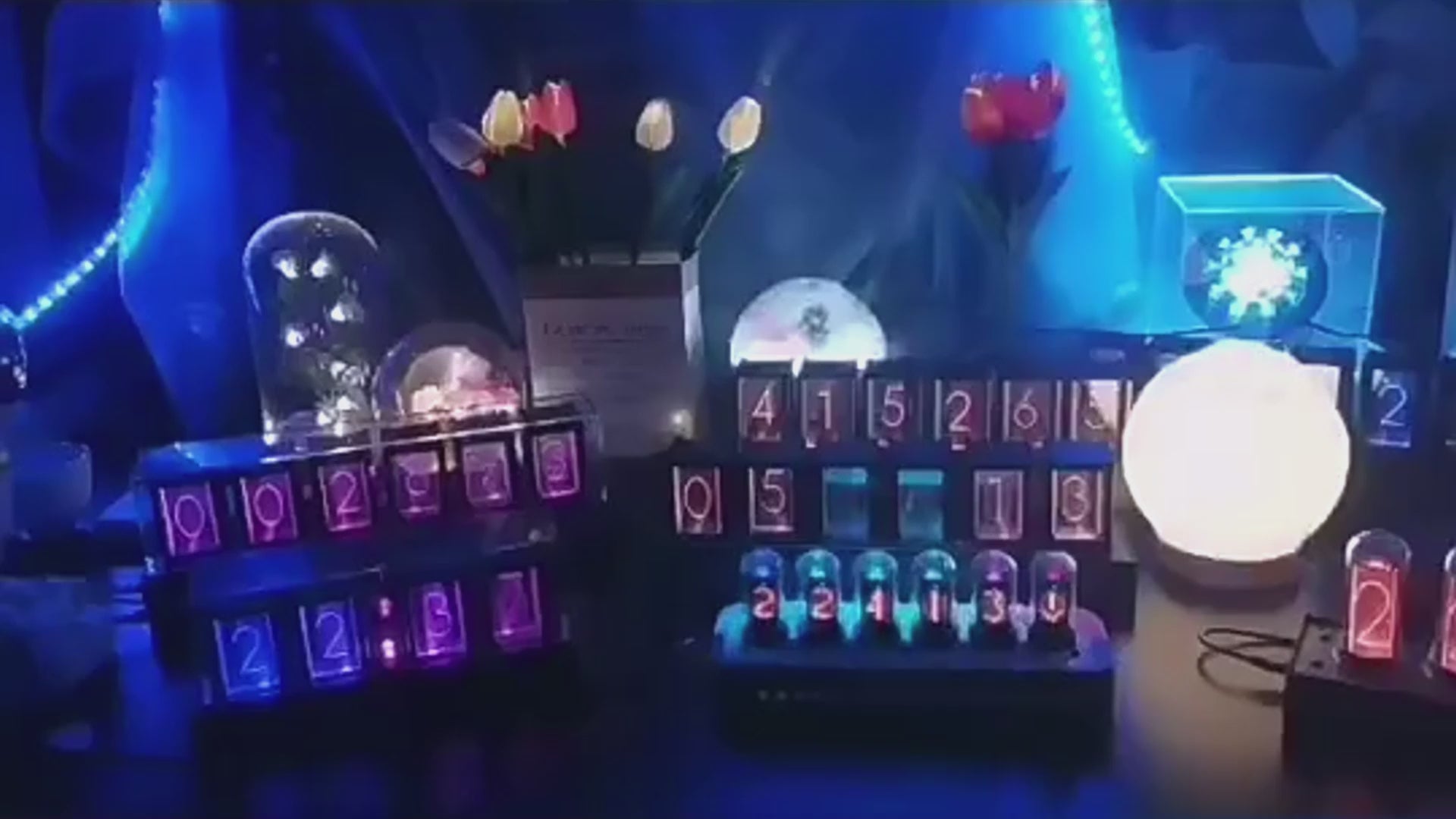 modern vintage LED clock with adjustable brightness