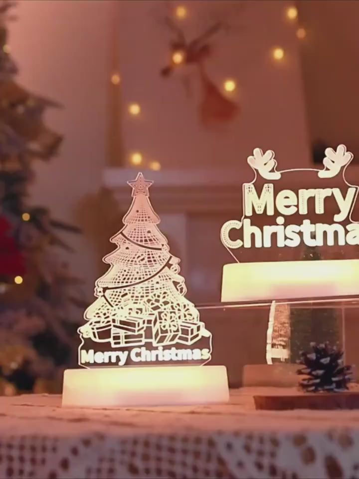 video Christmas acrylic LED night lamp